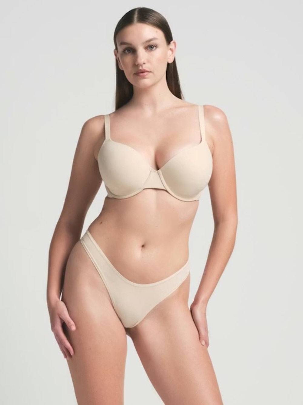 Skims Fits Everybody T Shirt Bra Sand 40DD Lightly Lined Demi NWOT